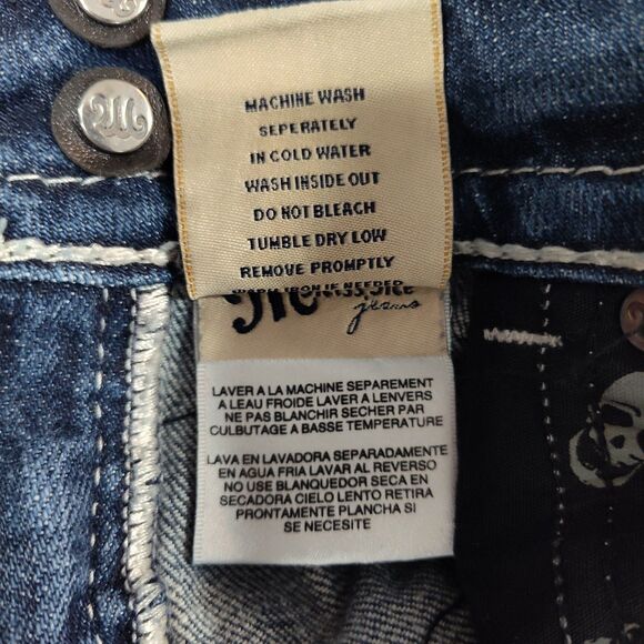 Miss Me Jeans Womens 26 Bootcut Lowrise Rhinestone Embellished Stretchy - Picture 6 of 10